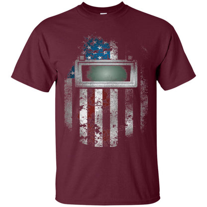 Welder Gift Shirt American Welding Hood Gift T-shirt Maroon
