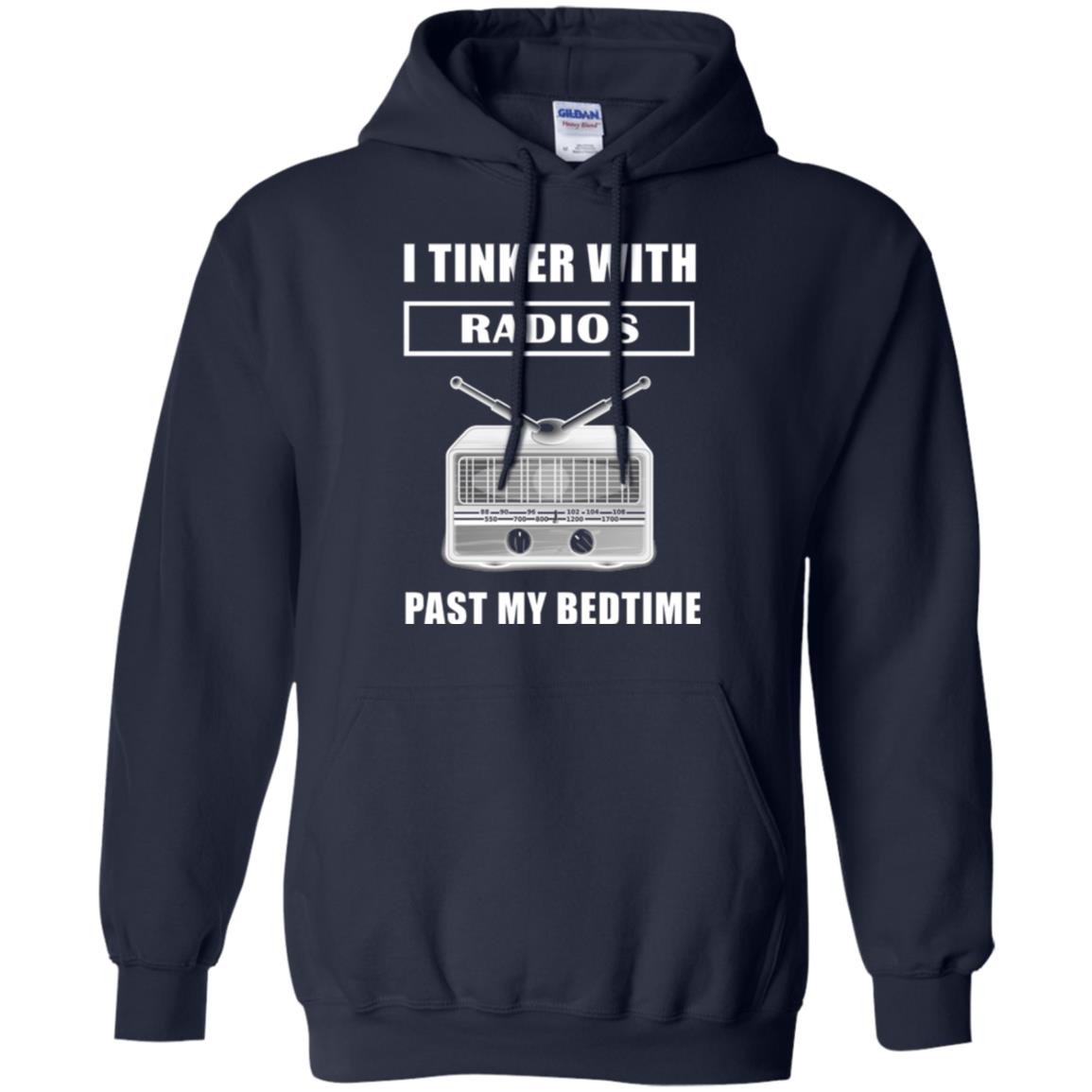 Funny Radio T-shirt I Tinker With Radios Past My Bedtime Navy