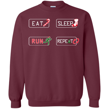 Christmas T-Shirt Eat Sleep Run Repeat Maroon