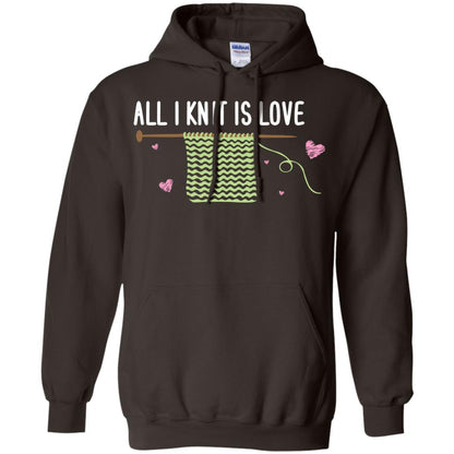 All I Knit Is Love Crocheting Lover Shirt Dark Chocolate