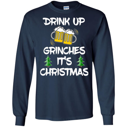 Beer Lovers T-shirt Drink Up Grinches It_s Christmas Navy