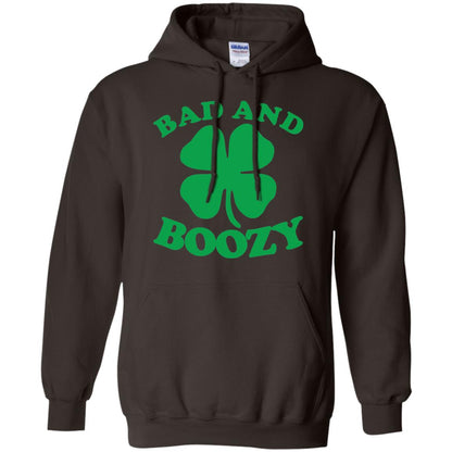 Bad And Boozy Saint Patricks Day T-shirt Dark Chocolate