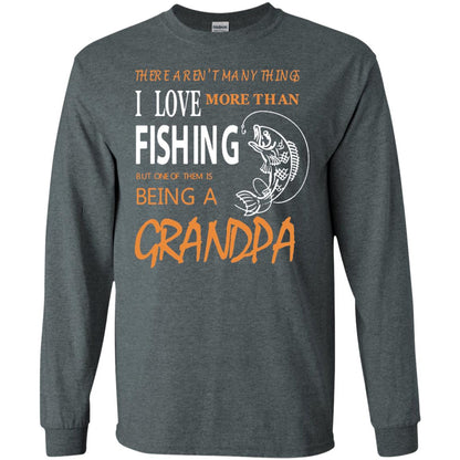 Fishing Grandpa Shirt I Love More Than Fishing Dark Heather