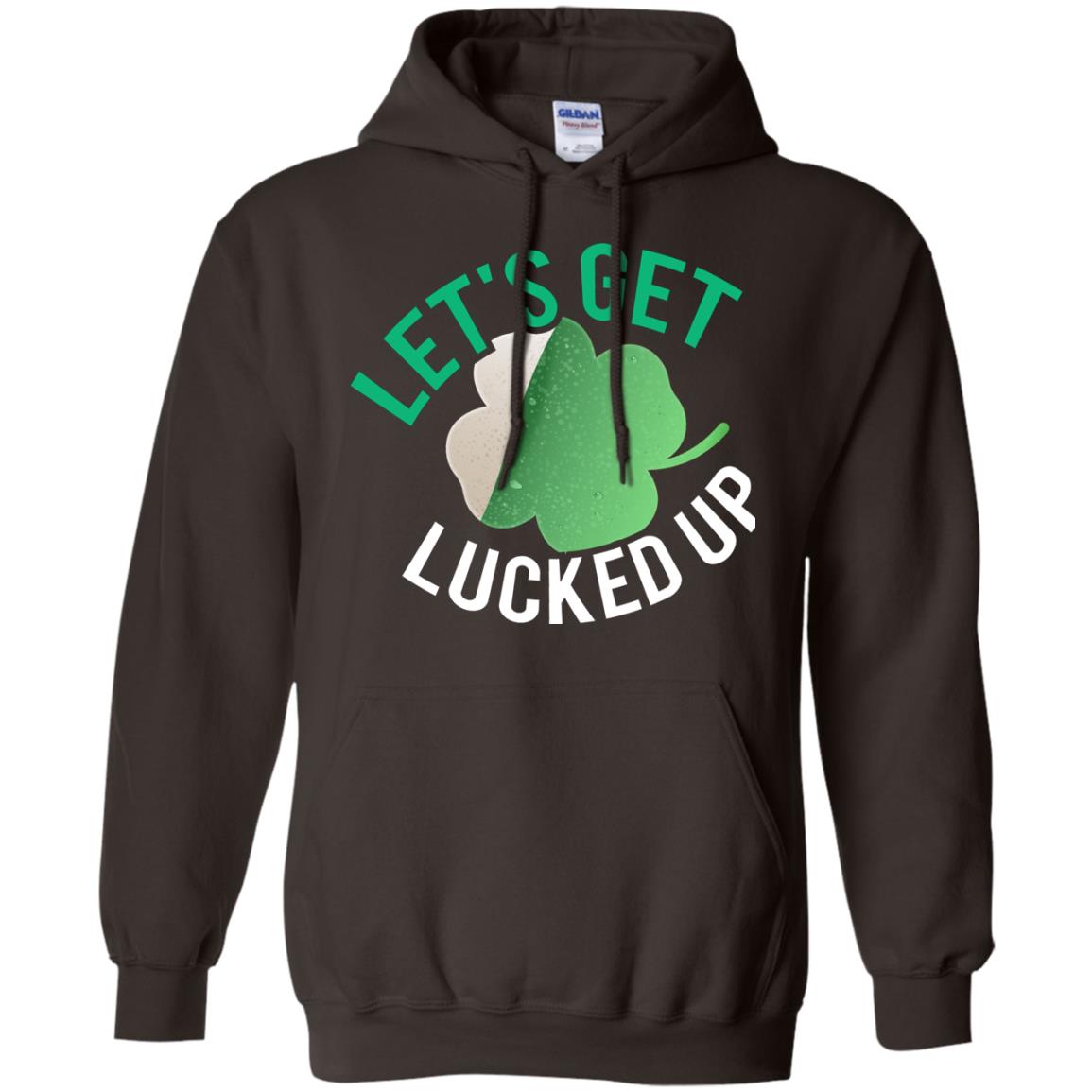 Let's Get Lucked Up Shamrocks Saint Patrick's Day T-shirt Dark Chocolate