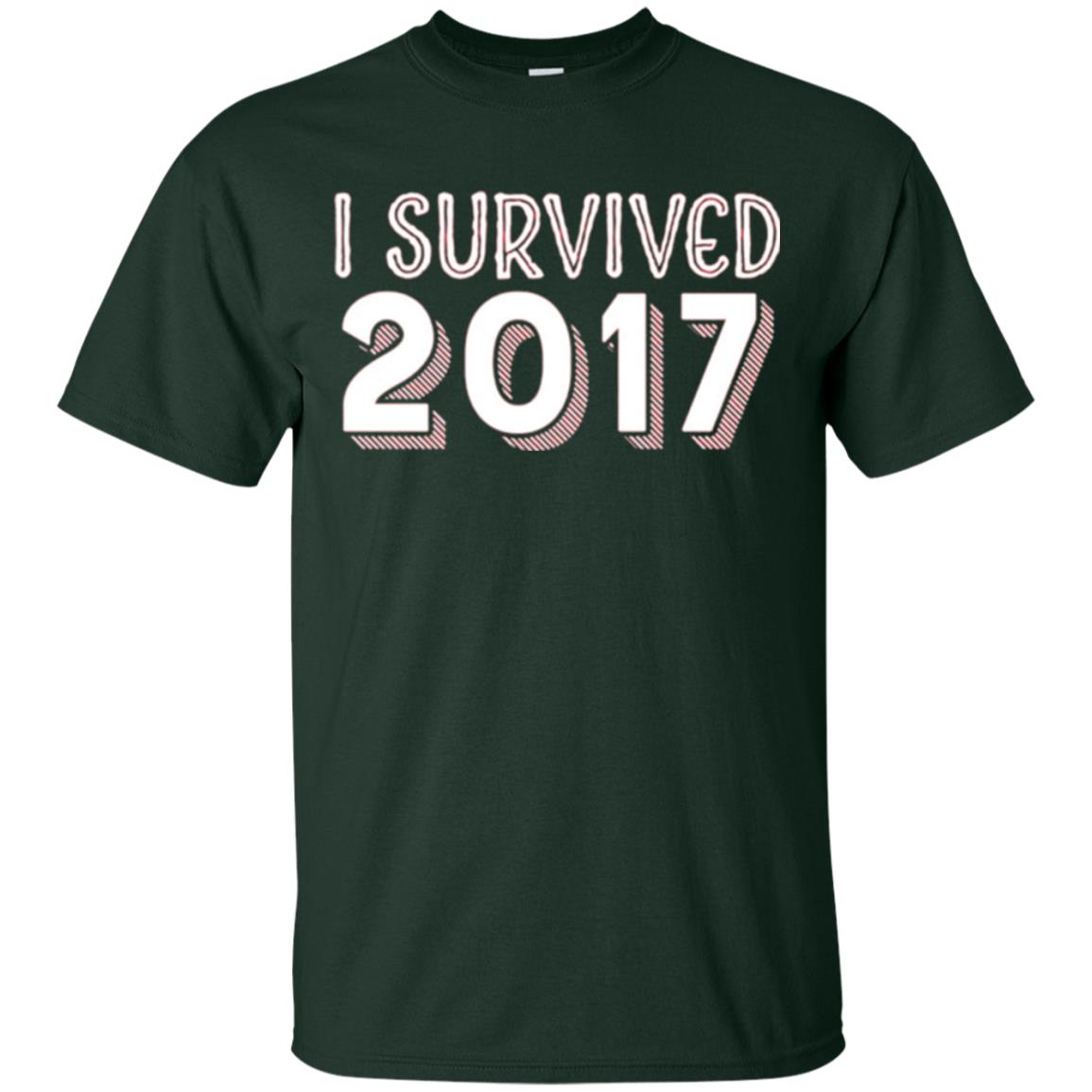 New Year_s T-shirt I Survived 2017 Forest Green
