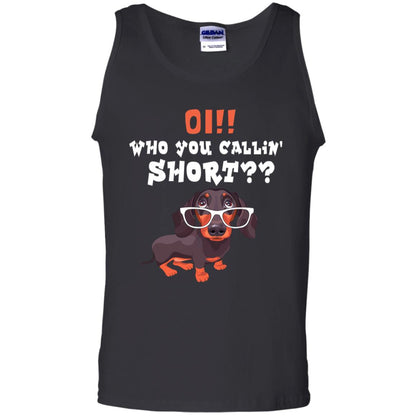 Oi Who You Calling Short Dachshund Gift Shirt Black