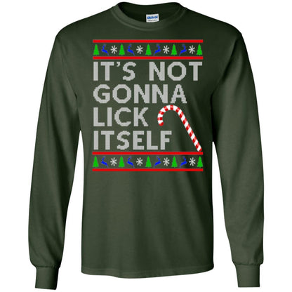 Christmas T-shirt It's Not Gonna Lick Itself Forest Green