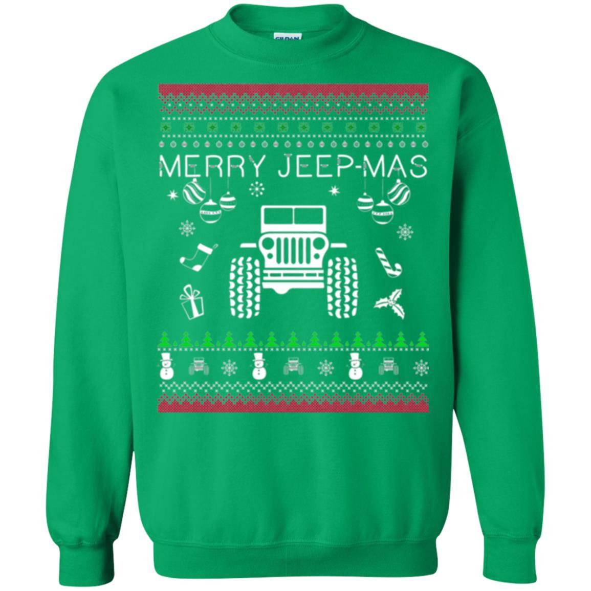 Christmas T-shirt Mery Jeep-mas Jeep Ugly Irish Green