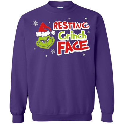 Christmas T-shirt Resting Grinch Face Purple