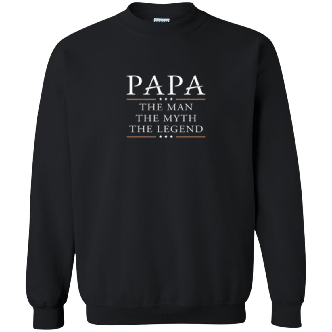 Family T-shirt Papa The Myth The Legend Black