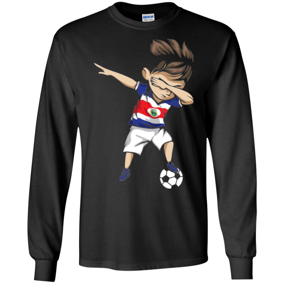 Dabbing Soccer Boy Costa Rica Jersey Football Shirt Black