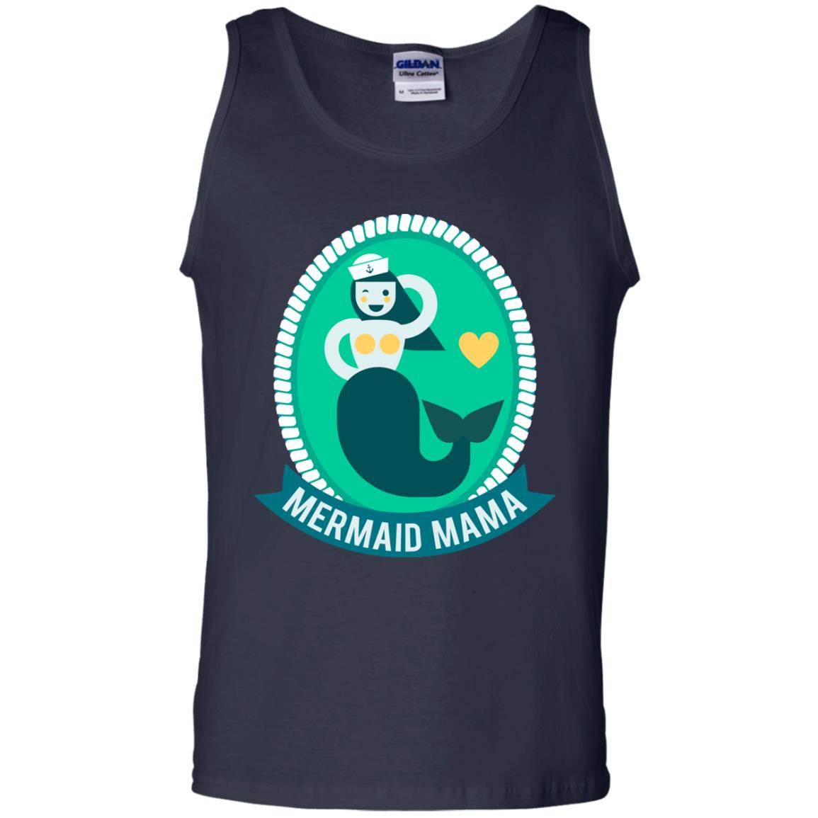 Mermaid Mama Cool Shirt For Grandma Love Mermaid Navy