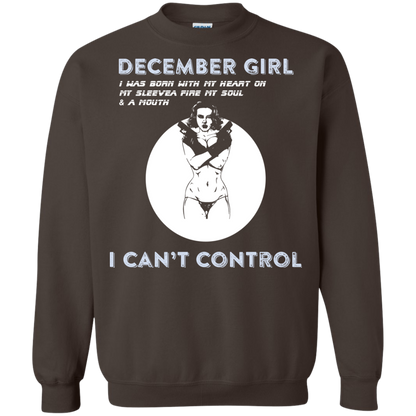 December Girl I Was Born With My Heart T-shirt Dark Chocolate