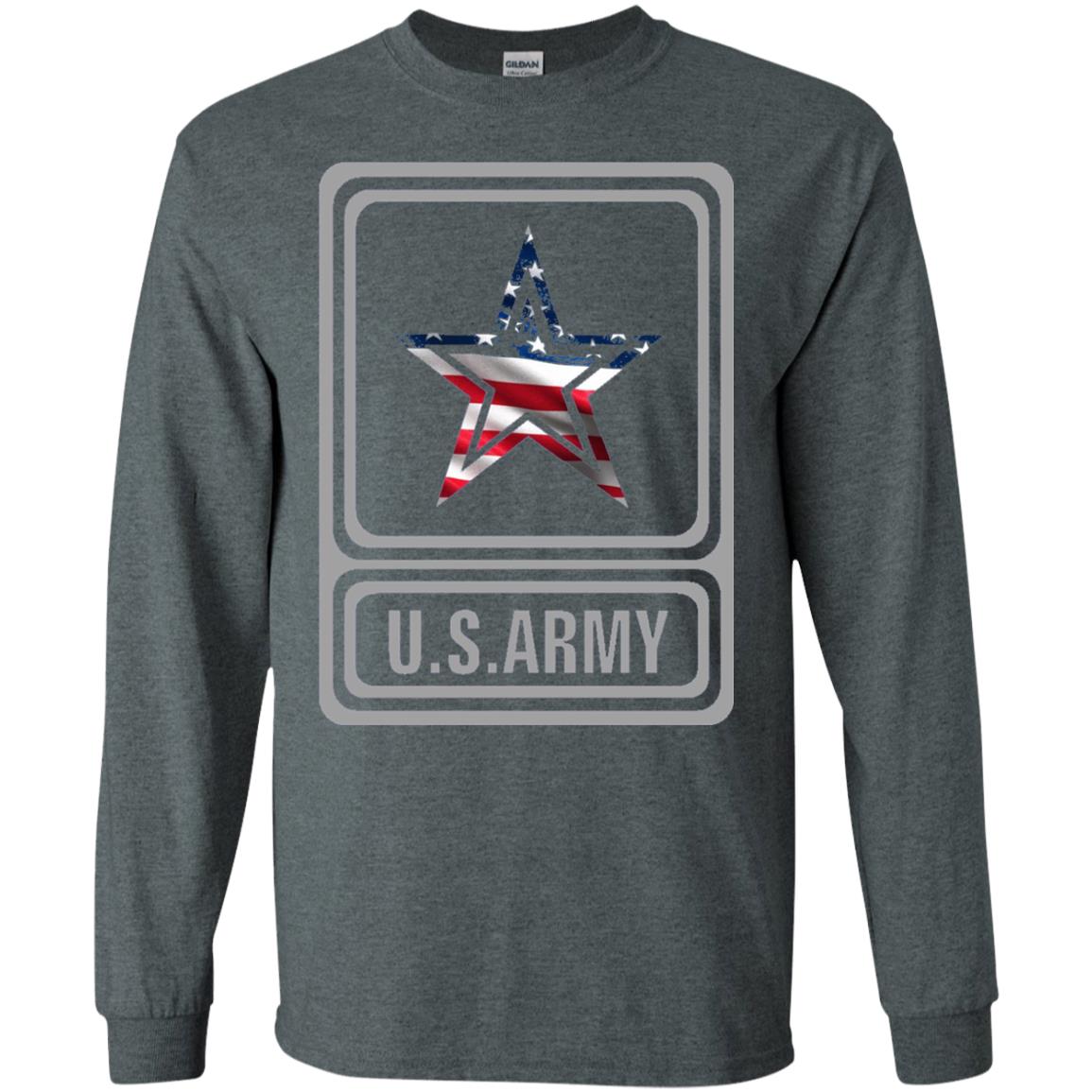United States Army Original Us Flag T-shirt Dark Heather