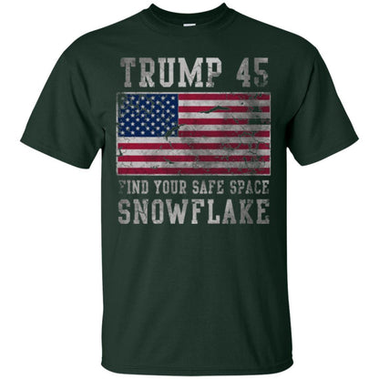 Trump 45 Find Your Safe Space Snowflake T-shirt Forest Green