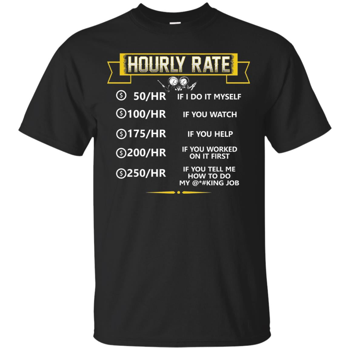 Hvac Tech Hourly Rate Shirt Black