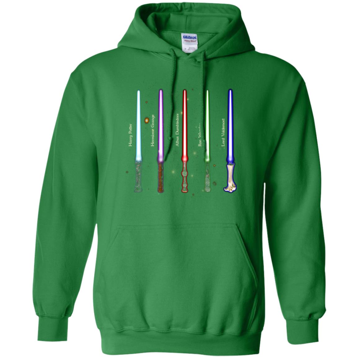 Harry Potter Lightsaber Wands Movie Fan T-shirt Irish Green