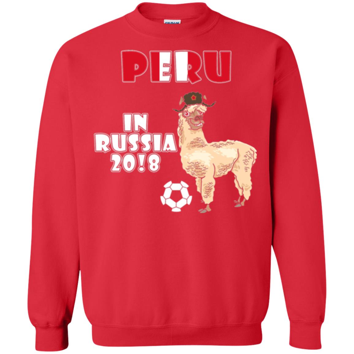 Soccer T-shirt Peru National Team Llama In Russia 2018 Cup Red
