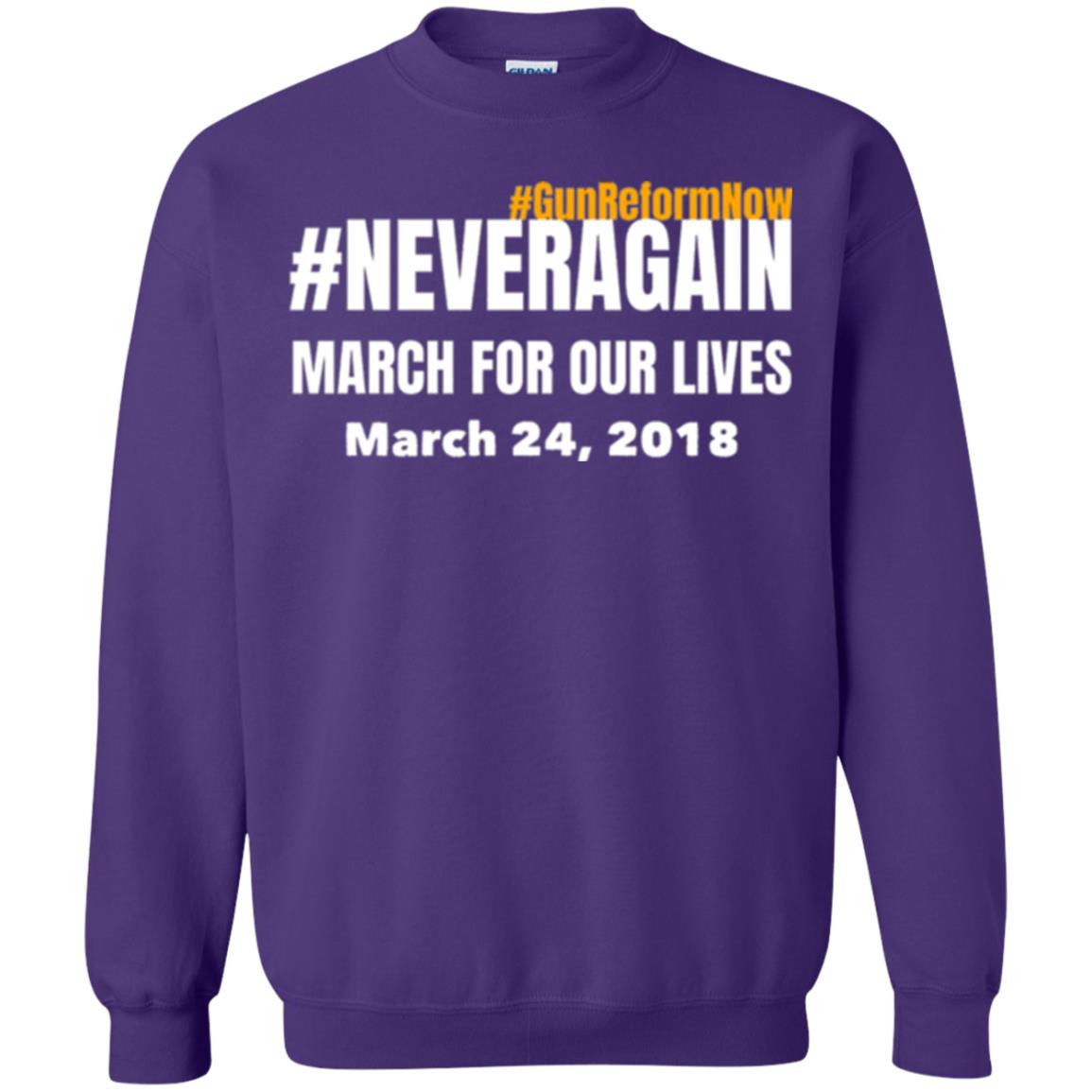 March For Our Lives Never Again Anti Gun T-shirt Purple
