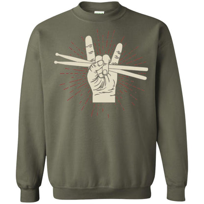 Drummer T-shirt Drumsticks Percussion Rock Military Green