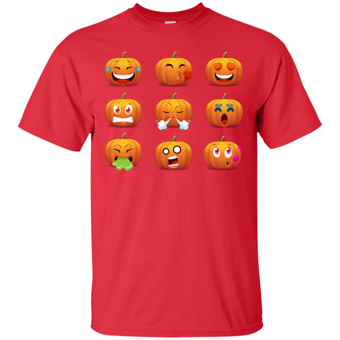 Funny Pumpkins Emoji Halloween Gift Shirt Red