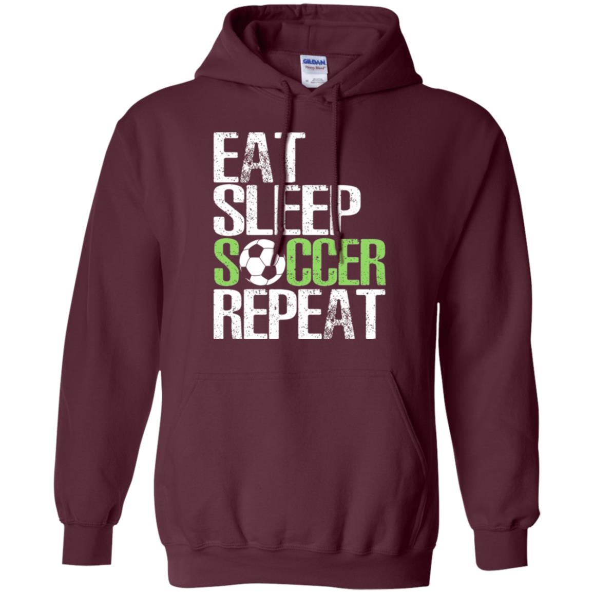 Soccer T-shirt Eat Sleep Soccer Repeat Maroon