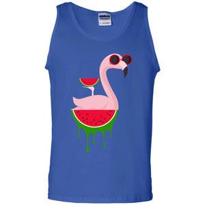 Watermelon Flamingo Funny Summer Melon Fruit ShirtG220 Gildan 100% Cotton Tank Top