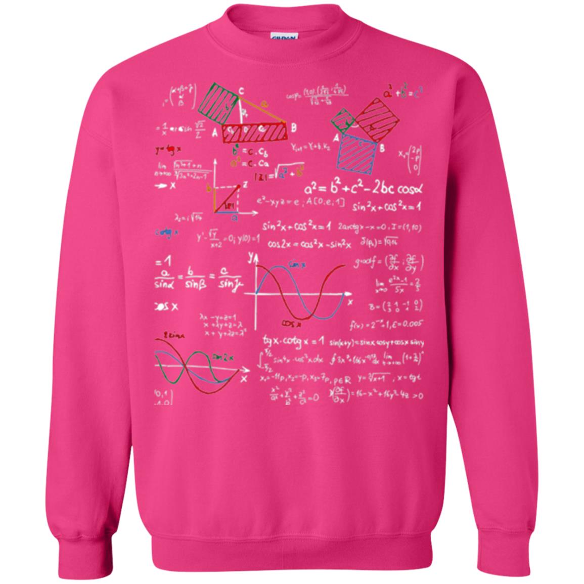 Math Lover T-shirt Formulas Cheat Sheet Heliconia