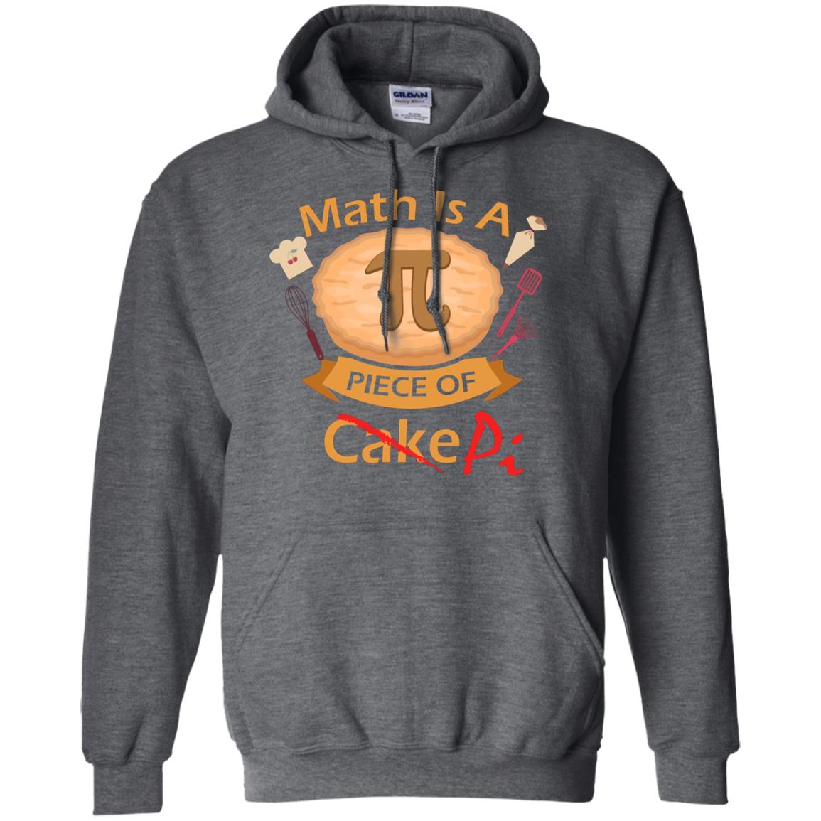 Math Is A Piece Of Pi Funny Pi Day T-shirt For Math Lover Dark Heather