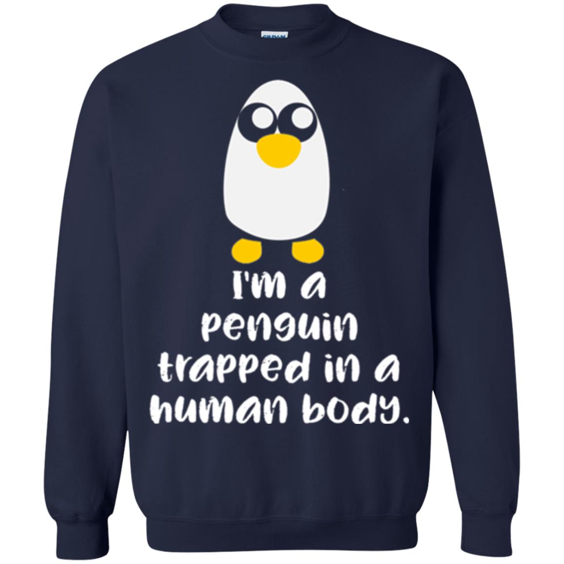 Penguin Lovers T-shirt I_m A Penguin Trapped In A Human Body Navy
