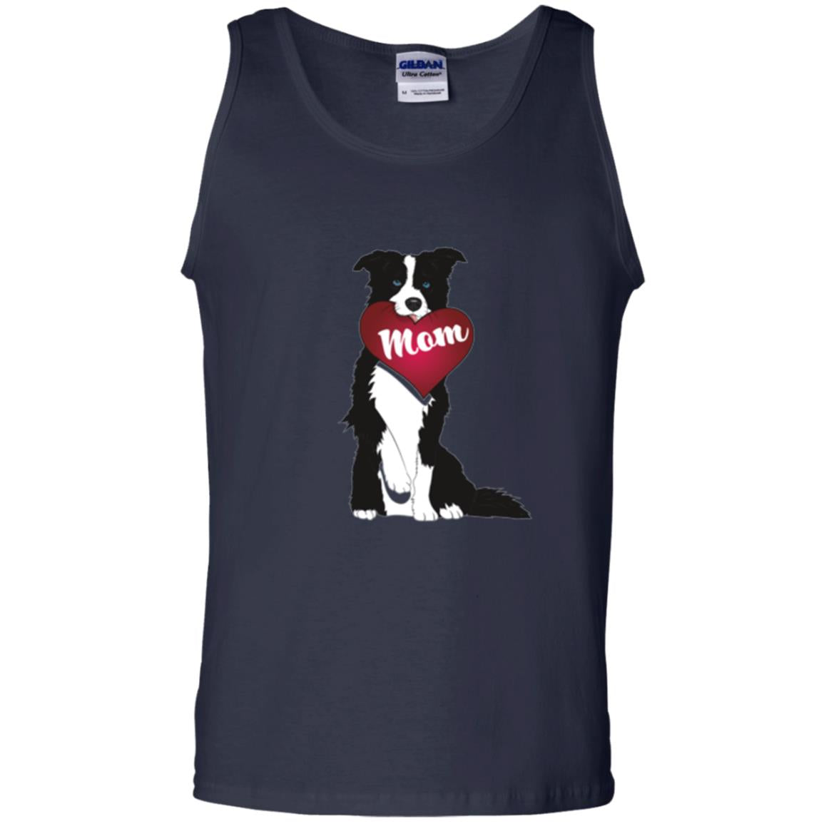 Dog Lover T-sshirt Border Collie Fetching Valentine Heart Navy