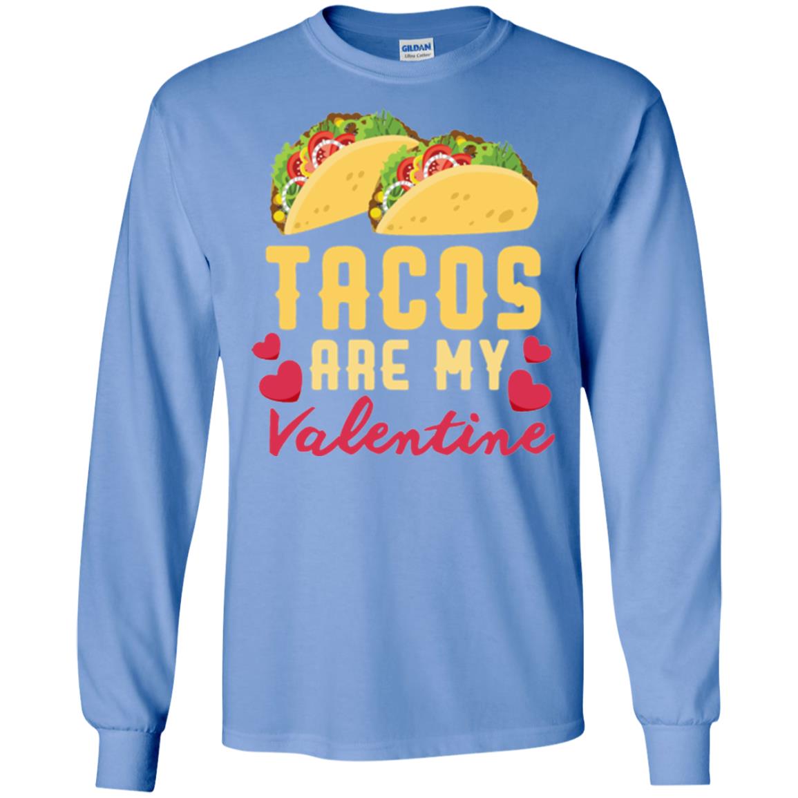 Funny Valentines Day Shirt Tacos Lovers Love Heart Gift Shirt Carolina Blue