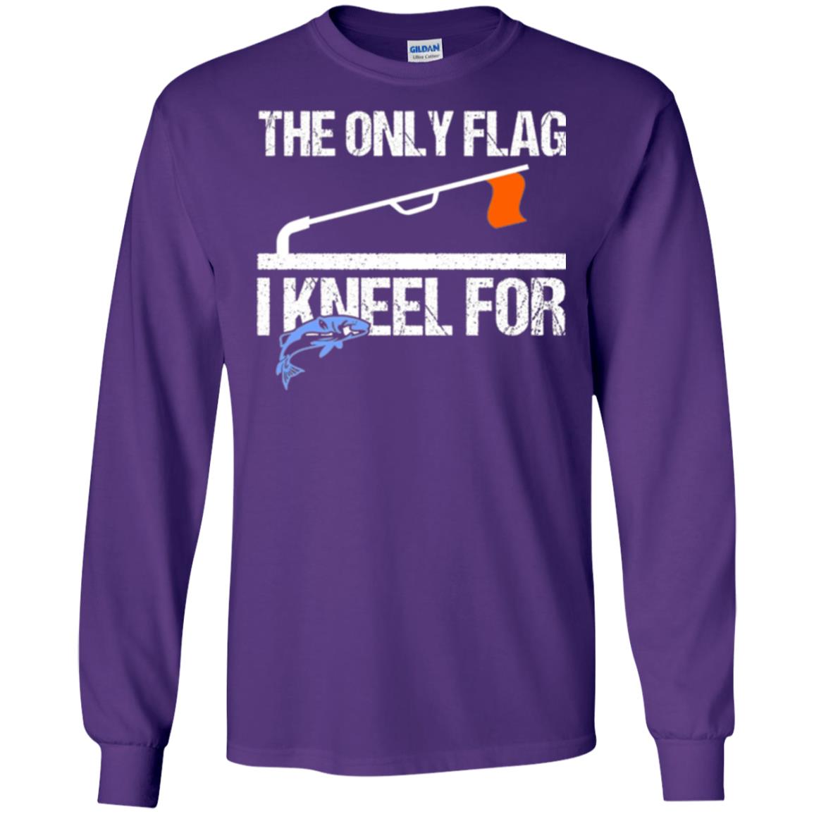 Fishing Lovers T-shirt The Only Flag I Kneel For Purple