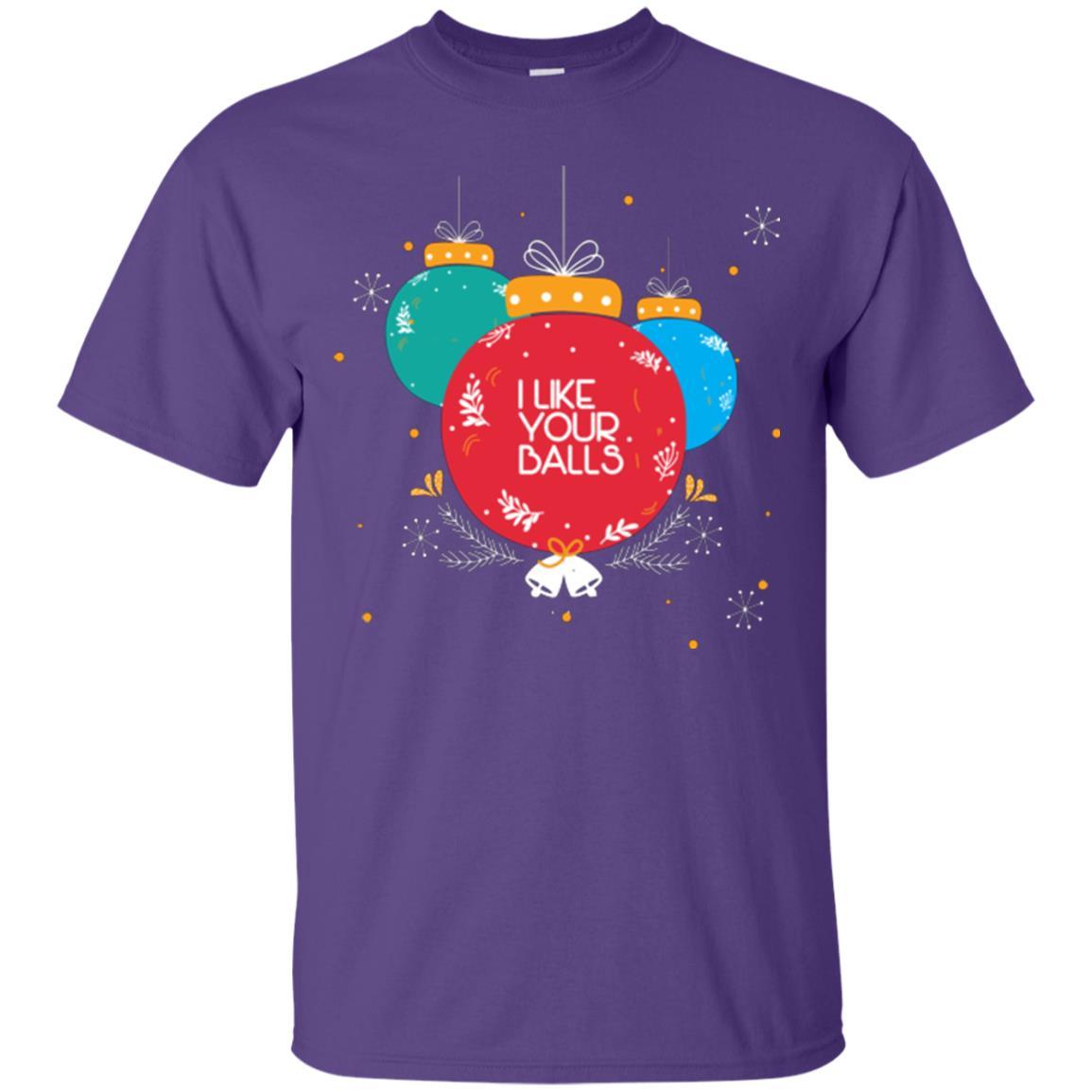 Christmas T-shirt I Like Your Balls Purple