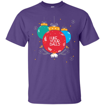 Christmas T-shirt I Like Your Balls Purple