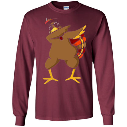 Thanksgiving T-shirt Dabbing Turkey Maroon