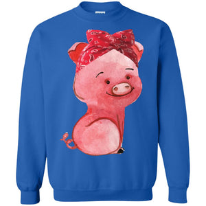 Pig Bandana Cute Pig Lovers Shirt For Girl And WomenG180 Gildan Crewneck Pullover Sweatshirt 8 oz.