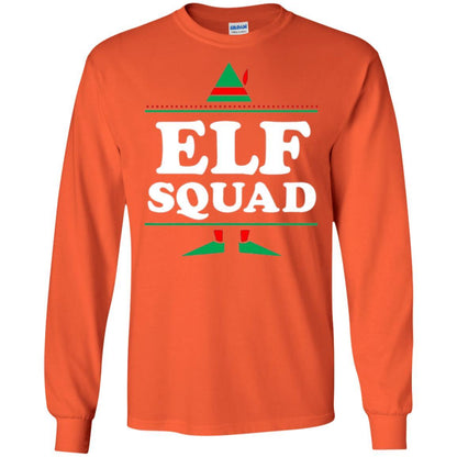 Christmas T-shirt Elf Squad Holiday Family Group Matching Orange
