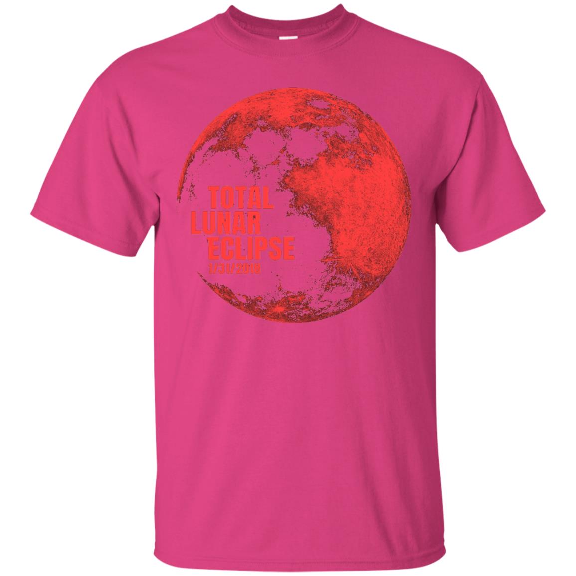 Total Lunar Eclipse 2018 Blood Full Red Moon T-shirt Heliconia
