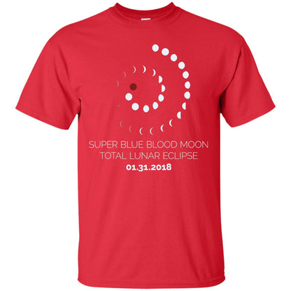 Super Blue Blood Moon Total Lunar Eclipse 2018 T-shirt Red