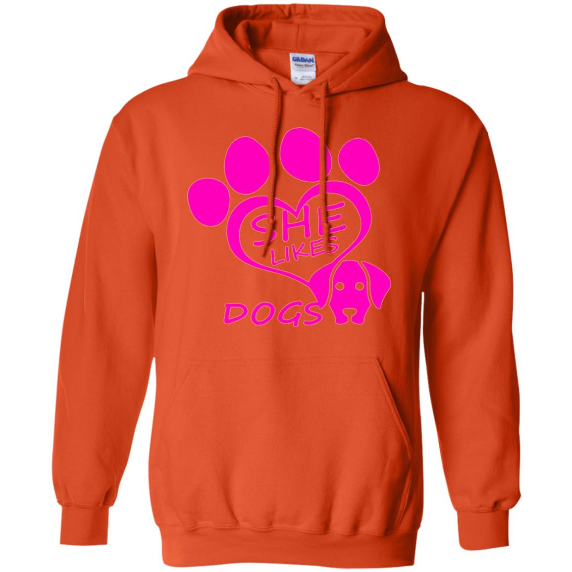 Dog Lovers Shirt She Likes Dogs Orange