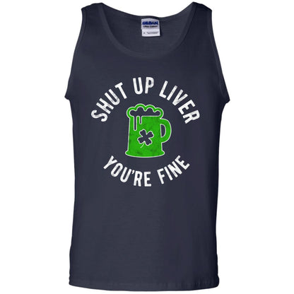 Liver You_re Fine Drinking Beer St. Patrick_s Day T-shirt Navy