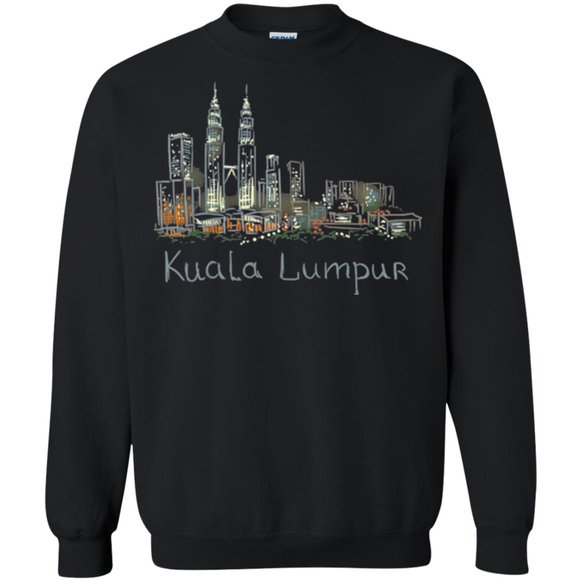 Kuala Lumpur Kl Panorama At Night T-shirt Black