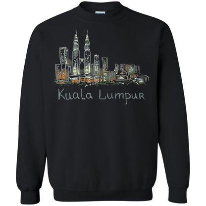 Kuala Lumpur Kl Panorama At Night T-shirt Black