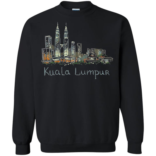 Kuala Lumpur Kl Panorama At Night T-shirt Black