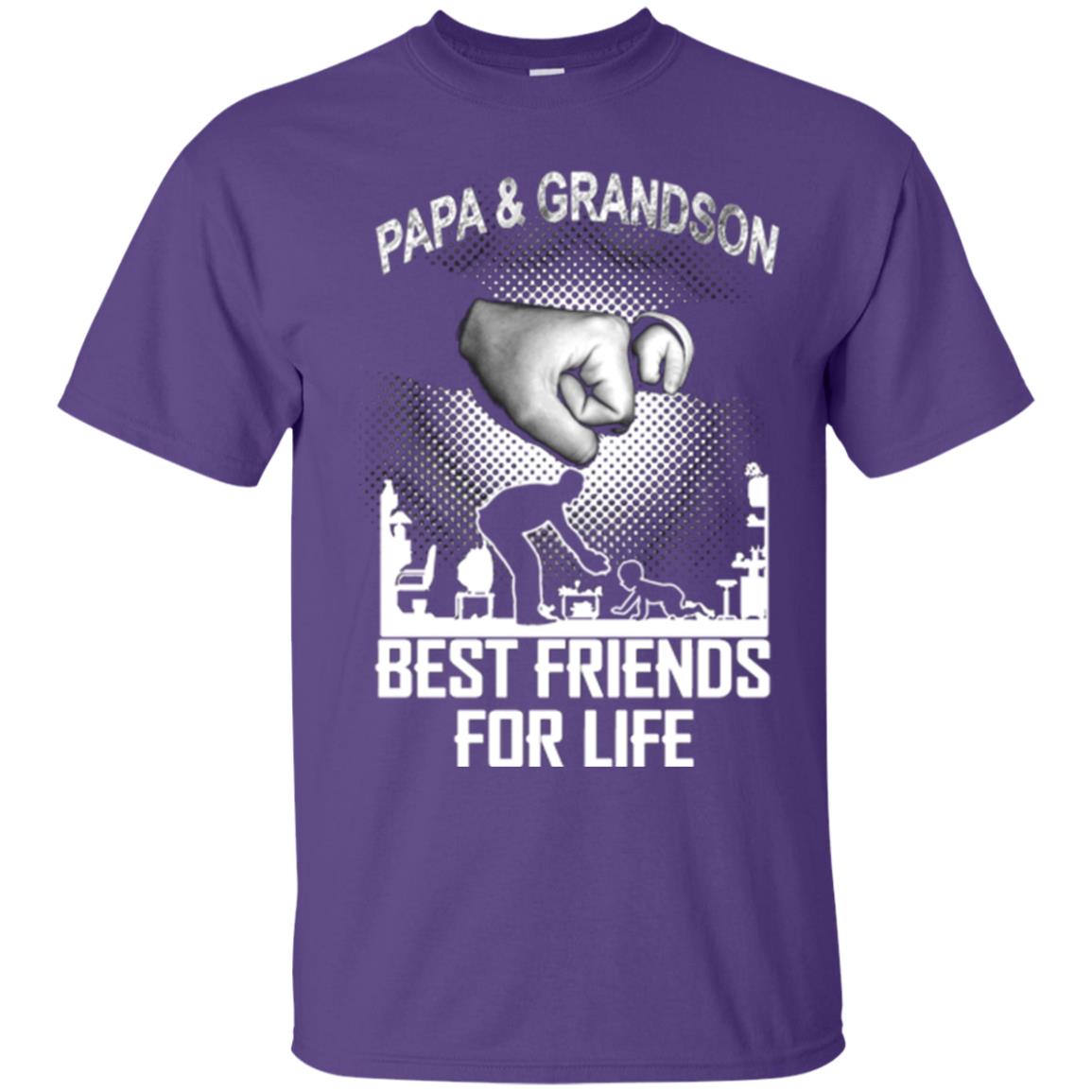Papa And Grandson Best Friends For Life Family Shirt Purple