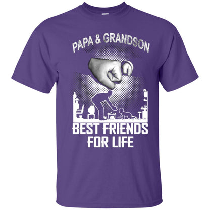 Papa And Grandson Best Friends For Life Family Shirt Purple