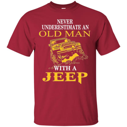 Never Underestimate An Old Man With A Jeep T-shirt Cardinal