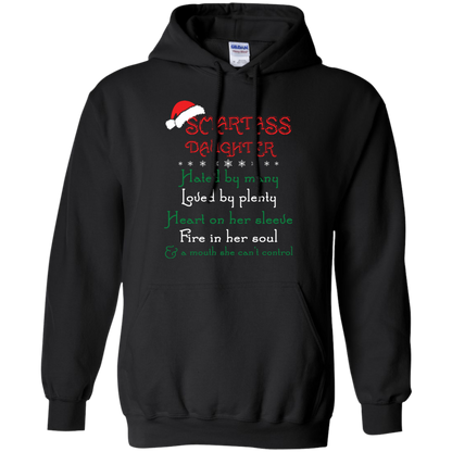 Christmas T-shirt Smartass Daughter Hated By Many Black