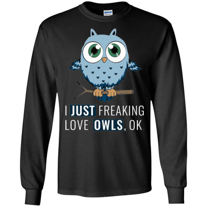 Owl Lovers T-shirt I Just Freaking Love Owls Ok Black